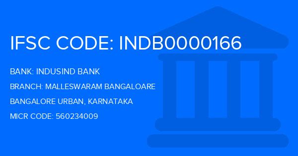 Indusind Bank Malleswaram Bangaloare Branch IFSC Code
