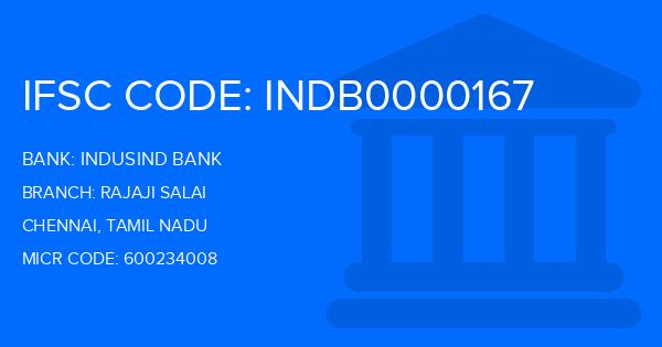 Indusind Bank Rajaji Salai Branch IFSC Code