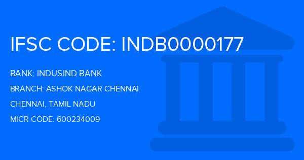Indusind Bank Ashok Nagar Chennai Branch IFSC Code