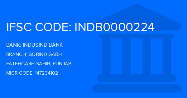 Indusind Bank Gobind Garh Branch IFSC Code