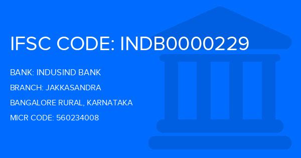 Indusind Bank Jakkasandra Branch IFSC Code