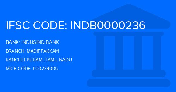 Indusind Bank Madippakkam Branch IFSC Code