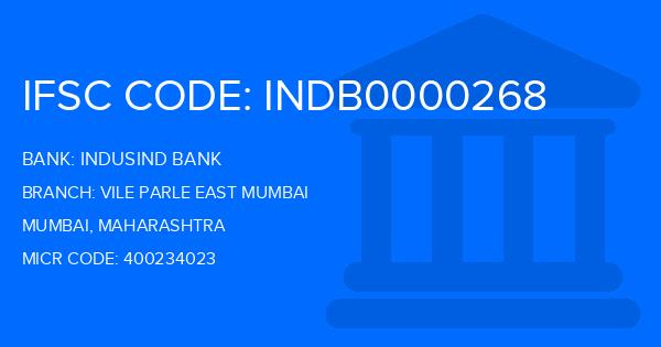 Indusind Bank Vile Parle East Mumbai Branch IFSC Code