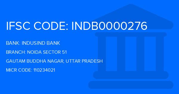Indusind Bank Noida Sector 51 Branch IFSC Code