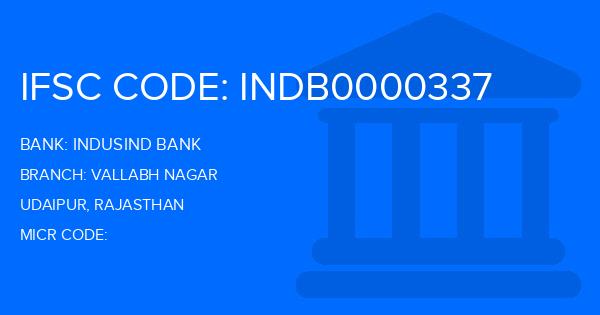 Indusind Bank Vallabh Nagar Branch IFSC Code