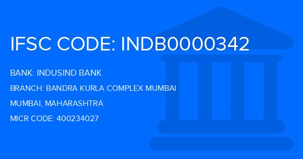 Indusind Bank Bandra Kurla Complex Mumbai Branch IFSC Code