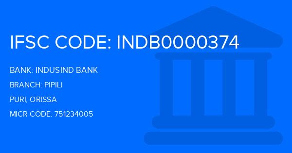 Indusind Bank Pipili Branch IFSC Code