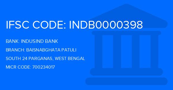 Indusind Bank Baisnabghata Patuli Branch IFSC Code