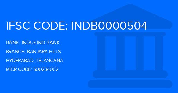 Indusind Bank Banjara Hills Branch IFSC Code