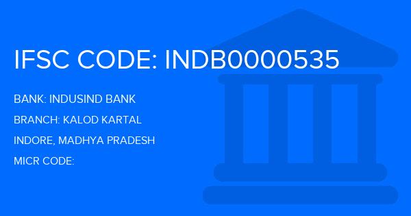 Indusind Bank Kalod Kartal Branch IFSC Code