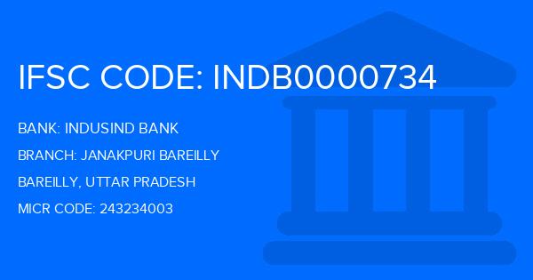 Indusind Bank Janakpuri Bareilly Branch IFSC Code