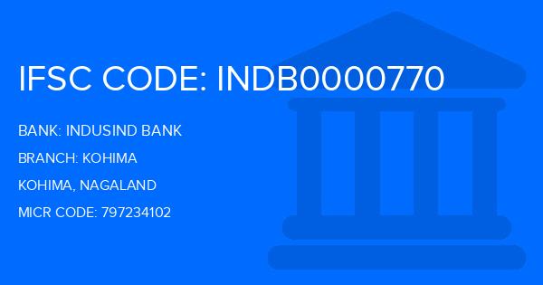 Indusind Bank Kohima Branch IFSC Code