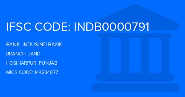 Indusind Bank Jand Branch IFSC Code