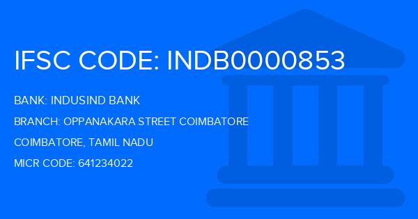 Indusind Bank Oppanakara Street Coimbatore Branch IFSC Code