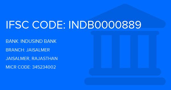 Indusind Bank Jaisalmer Branch IFSC Code