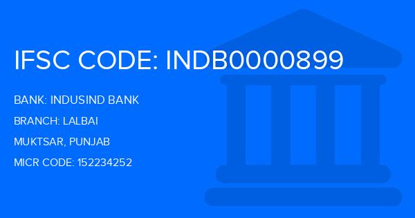 Indusind Bank Lalbai Branch IFSC Code