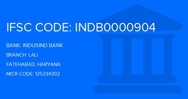 Indusind Bank Lali Branch IFSC Code