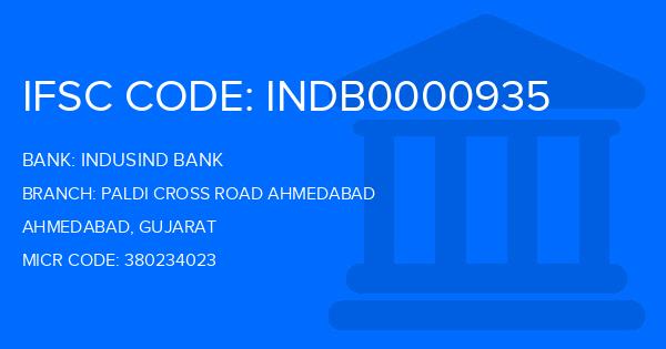 Indusind Bank Paldi Cross Road Ahmedabad Branch IFSC Code