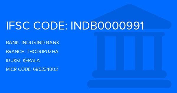 Indusind Bank Thodupuzha Branch IFSC Code