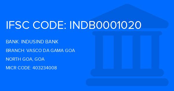 Indusind Bank Vasco Da Gama Goa Branch IFSC Code