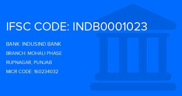Indusind Bank Mohali Phase Branch IFSC Code