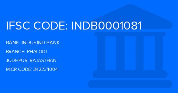 Indusind Bank Phalodi Branch IFSC Code