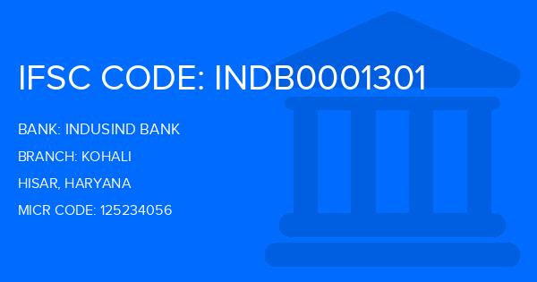 Indusind Bank Kohali Branch IFSC Code