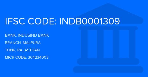 Indusind Bank Malpura Branch IFSC Code