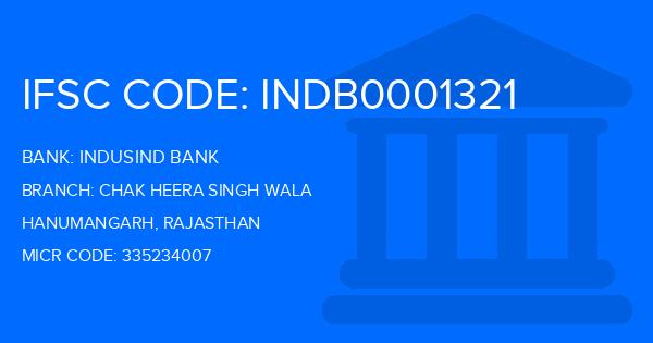 Indusind Bank Chak Heera Singh Wala Branch IFSC Code