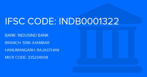 Indusind Bank Ssw Jhambar Branch IFSC Code