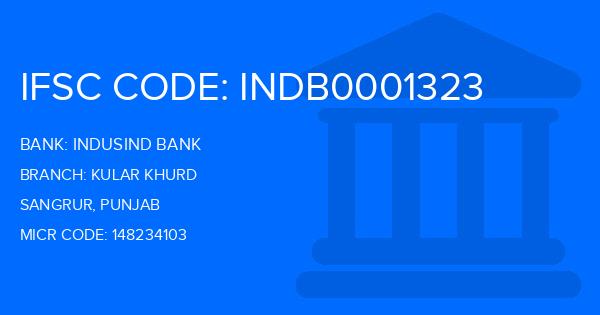 Indusind Bank Kular Khurd Branch IFSC Code