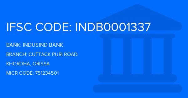 Indusind Bank Cuttack Puri Road Branch IFSC Code