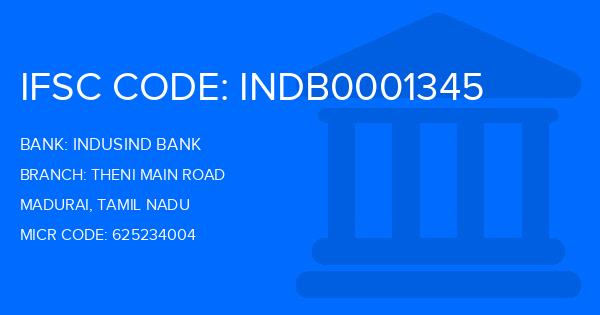 Indusind Bank Theni Main Road Branch IFSC Code