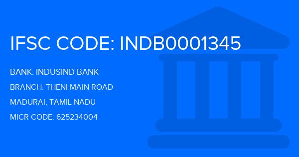 Indusind Bank Theni Main Road Branch IFSC Code