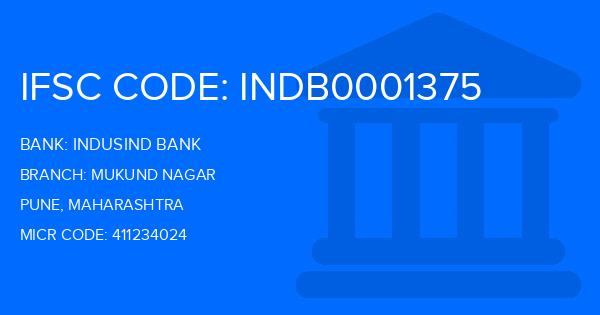 Indusind Bank Mukund Nagar Branch IFSC Code