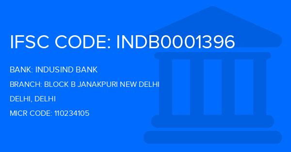 Indusind Bank Block B Janakpuri New Delhi Branch IFSC Code