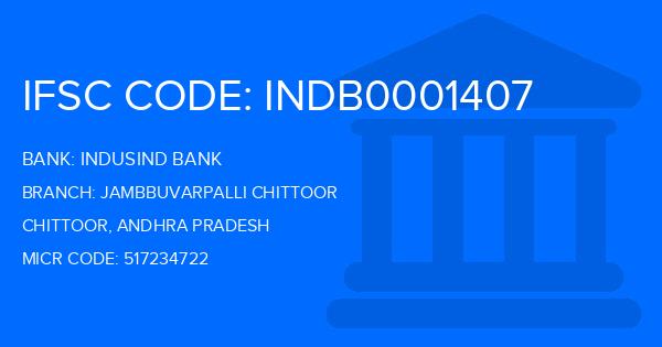 Indusind Bank Jambbuvarpalli Chittoor Branch IFSC Code