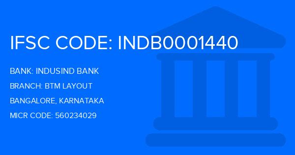 Indusind Bank Btm Layout Branch IFSC Code