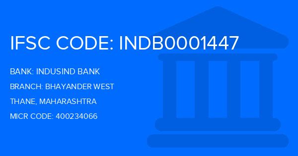Indusind Bank Bhayander West Branch IFSC Code