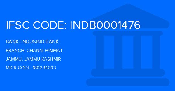 Indusind Bank Channi Himmat Branch IFSC Code