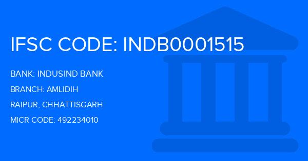 Indusind Bank Amlidih Branch IFSC Code
