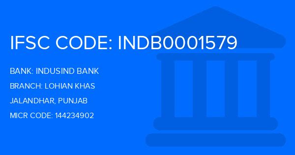 Indusind Bank Lohian Khas Branch IFSC Code