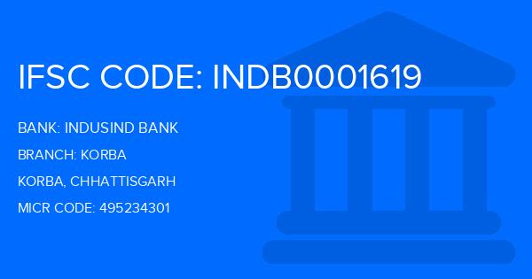 Indusind Bank Korba Branch IFSC Code