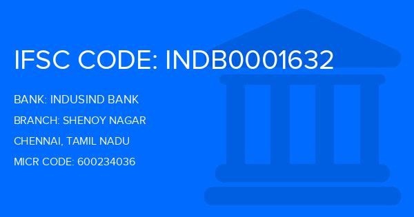 Indusind Bank Shenoy Nagar Branch IFSC Code