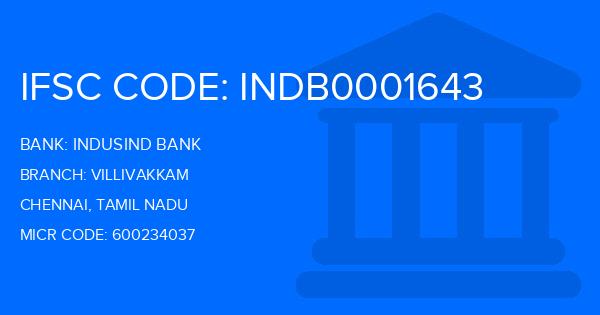Indusind Bank Villivakkam Branch IFSC Code