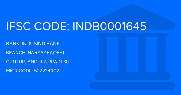 Indusind Bank Narasaraopet Branch IFSC Code