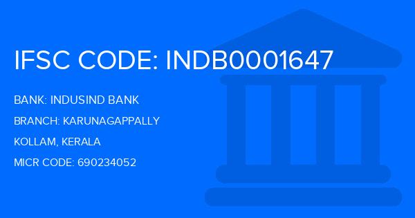 Indusind Bank Karunagappally Branch IFSC Code