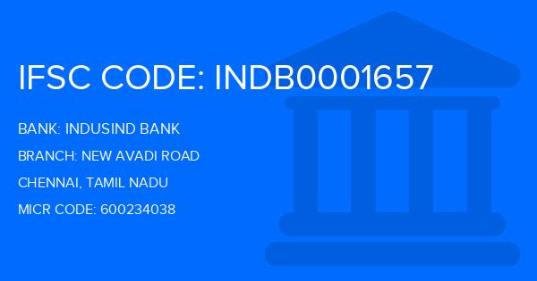 Indusind Bank New Avadi Road Branch IFSC Code