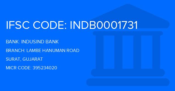 Indusind Bank Lambe Hanuman Road Branch IFSC Code