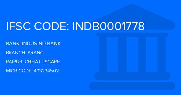 Indusind Bank Arang Branch IFSC Code